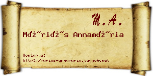 Máriás Annamária névjegykártya