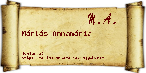 Máriás Annamária névjegykártya